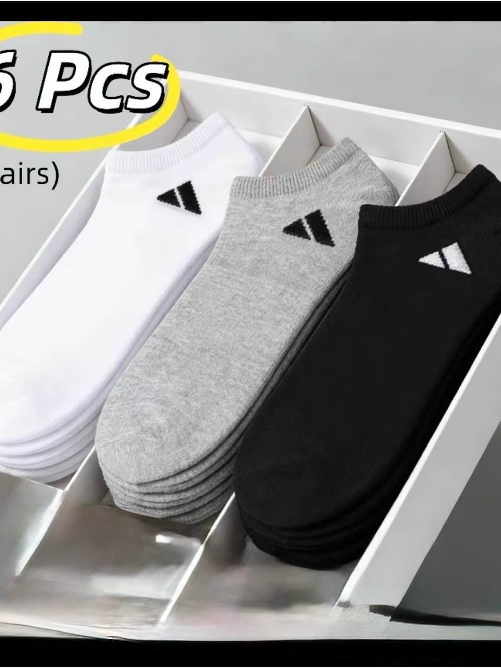 3-Pack Men’s Low-Cut Athletic Socks — White, Gray & Black